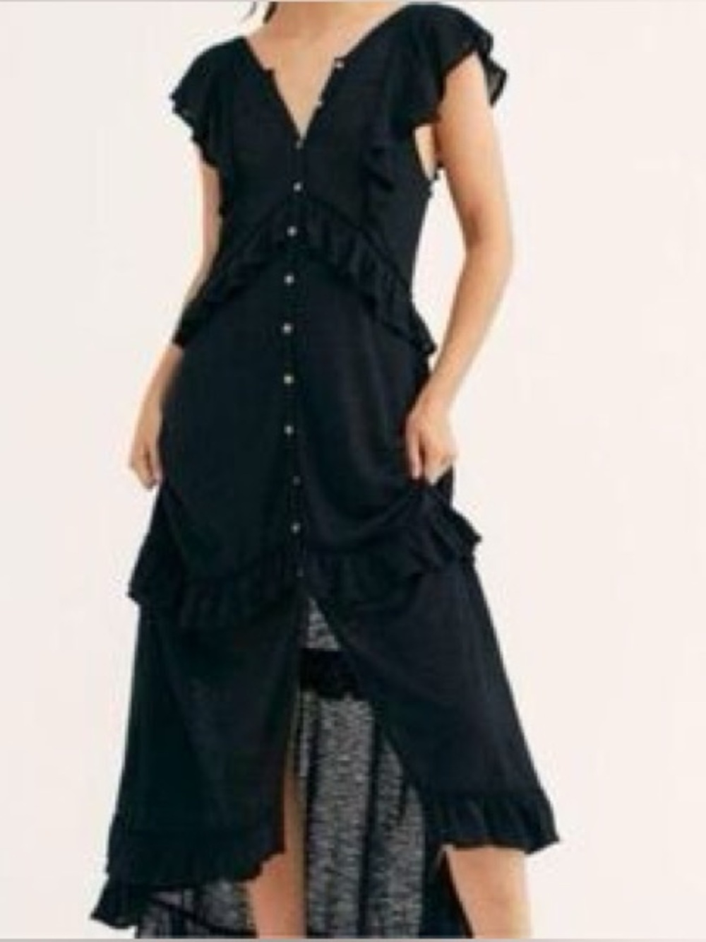 Free People Beach cotton blend beachy boho ruffle dress